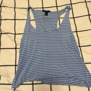 Blue striped crop top
